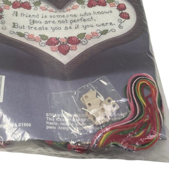 Vintage 1984 Good Shepherd Strawberry Friend DMC Floss Counted Cross Stitch Kit - Picture 2 of 4